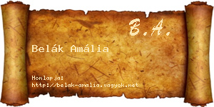Belák Amália névjegykártya