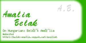 amalia belak business card